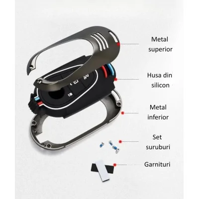 Husa cheie ultrarezistenta Mercedes-Benz, model 2022, gun metal gray-AUTOTOB-5949499095294