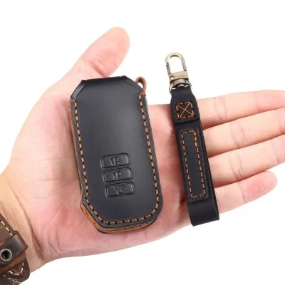 Husa cheie Kia, 7 butoane, piele naturala, negru-AUTOTOB-5949499095249